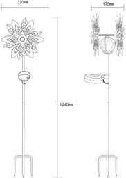 Globo Lampa solarna LED 36578S, szpikulec, srebrny/czarny, metalowy
