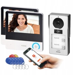 Wideodomofon Dwurodzinny Brama Furtka Rfid WiFi Breloki Aplikacja