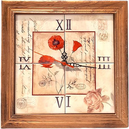 Comarco Sa Dekorowany zegar ścienny z drewna