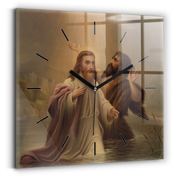 Klasyczny zegar szklany - szkło hartowane - 30x30