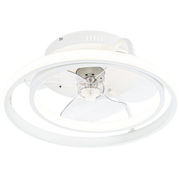 Biały wentylator sufitowy 46,5 cm z LED