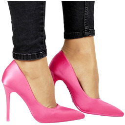 SZPILKI CZÓŁENKA DAMSKIE SATYNOWE SEASTAR 129P FUKSJA RÓŻOWE