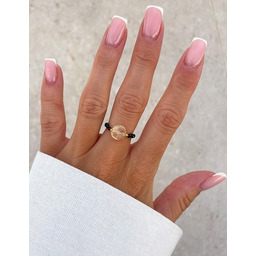 Pakamera Pierścionek elastyczny - Czarny Turmalin z Cytrynem