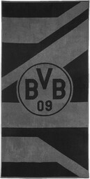 Borussia Dortmund BVB ręcznik kąpielowy szary/czarny 70 x