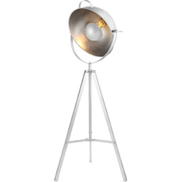 Lampa podłogowa metalowa biało-srebrna 160cm AZ2378 z serii