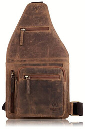 Plecak skórzany vintage PAOLO PERUZZI T-62-HBR brązowy