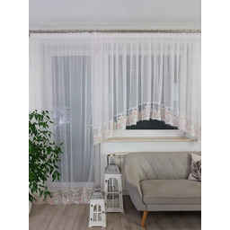 Firana Balkonowa Komplet Na Balkon Firanki Komplet Białoróżowa