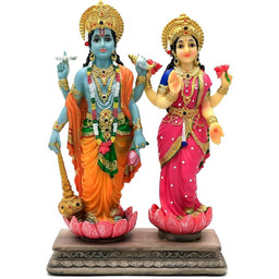 Hinduski bóg Lakshmi Narayan statuetka - 22,4 cm