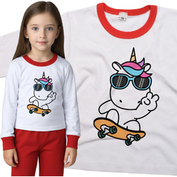 Piżama dziecięca Jednorożec Unicorn Na Deskorolce 110/116