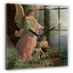 Klasyczny zegar szklany - szkło hartowane - 30x30
