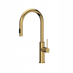 Bateria Kuchenna Z Wyciąganą Wylewką Złoto Szczotkowane Wysoka