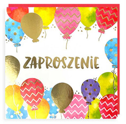 Zaproszenia urodzinowe Baloniki - 5 szt.