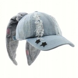 Czapka Z Daszkiem KRÓLICZE USZY lekka jeansowa denim