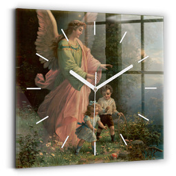 Szklany zegar ścienny - szkło hartowane - 30x30