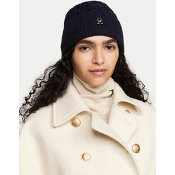 TOMMY HILFIGER zimowa czapka damska beani granatowa wełniana