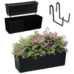 Skrzynka balkonowa z uchwytem Fontana 56cm czarna