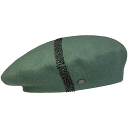 Beret Baskijski Wełniany Stonestripe by Lierys, zielony, One