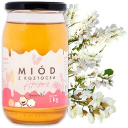 Miód akacjowy 1 kg polski prawdziwy pasieka miody