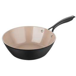 Patelnia wok Carina Black 28 cm beżowo-czarny