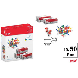 Kolorowe pinezki 11mm 10x50szt