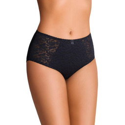 Figi damskie bawełniane z wysokim stanem i koronką