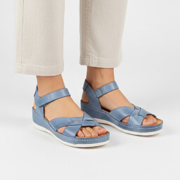 Wasak Niebieskie Sandały Damskie Wygodne Obuwie