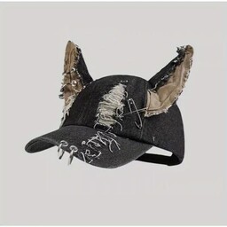 Czapka Z Daszkiem KRÓLICZE LISIE USZY denim grunge