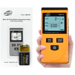 Miernik Pola Elektromagnetycznego Tester Fal 1999V/m, 100uT Ce