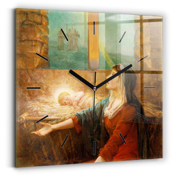 Klasyczny zegar szklany - szkło hartowane - 30x30