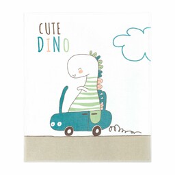 Zwoltex Kocyk dziecięcy welurowy 80x100 Dino beżowy kolorowy