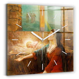 Szklany zegar ścienny - szkło hartowane - 30x30