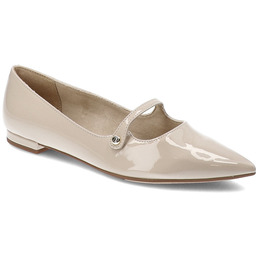Beżowe Baleriny Tamaris Stylowe Obuwie Damskie