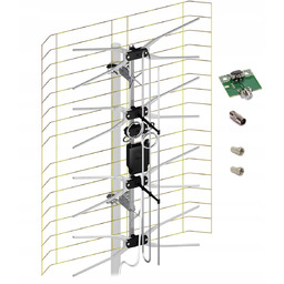 Antena Tv zewnętrzna DVB-T2 siatkowa ASP-8 Pm symetryzator