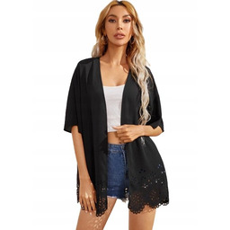 Shein Bluzka Narzutka Czarna Casual 40/42 1Vwu