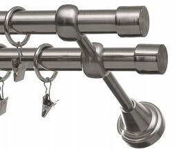Karnisz Metalowy podwójny fi19 mm 260cm Nikiel