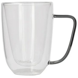 Zestaw szklanek z podwójną ścianką i grafitowym uchem