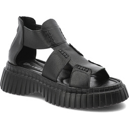 Armodo Czarne Sandały Stylowe Obuwie Damskie Na Platformie