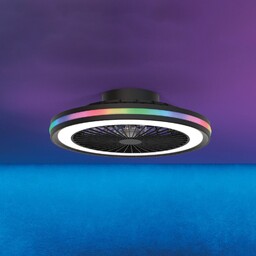 Wentylator sufitowy LED dla graczy, czarny, zasilanie prądem