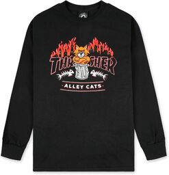 t-shirt męski THRASHER ALLEY CATS LS Black