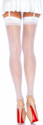 Leg Avenue Sheer Backseam Stockings 1000 White