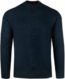 Sweter Męski Bawełniany na Zamek z Wysokim Dekoltem