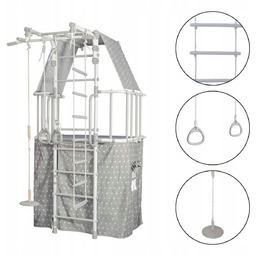 Plac zabaw drabinka gimnastyczna z domkiem Indigo Pastel