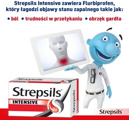 Strepsils Intensive na silny ból gardła, 24 tabletki