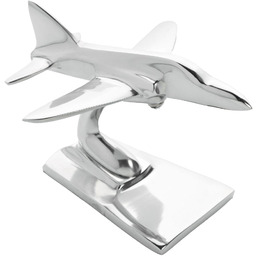FIGURKA DEKORACYJNA srebrna, metalowa, wzór samolotu Hawk, prezent