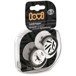 LOVI Smoczek dynamiczny 0-3m Salt&Papper 22/877, 2 szt.