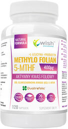 Wish Methylo Folian 5-MTHF 400 g, aktywny kwas