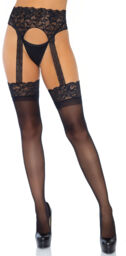 Leg Avenue Opaque Garterbelt Stockings 1782 Black