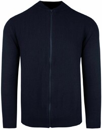 Lekki Sweter Męski Bawełniany na Zamek z Wysokim