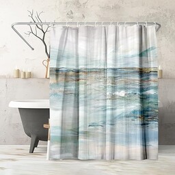 Americanflat Abstrakcyjna zasłona prysznicowa 71 x 74-100% poliestrowa