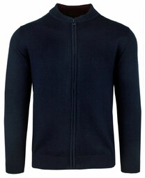 Lekki Sweter Męski Bawełniany na Zamek z Wysokim
